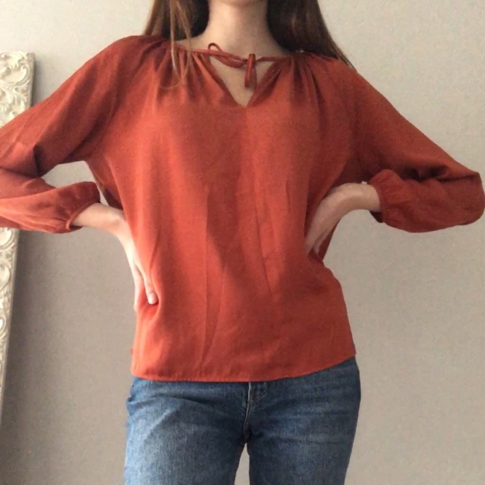 H&M BURNT ORANGE BLOUSE